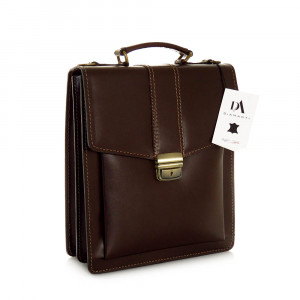 Servieta mica din piele naturala DiAmanti Bari Maro Inchis